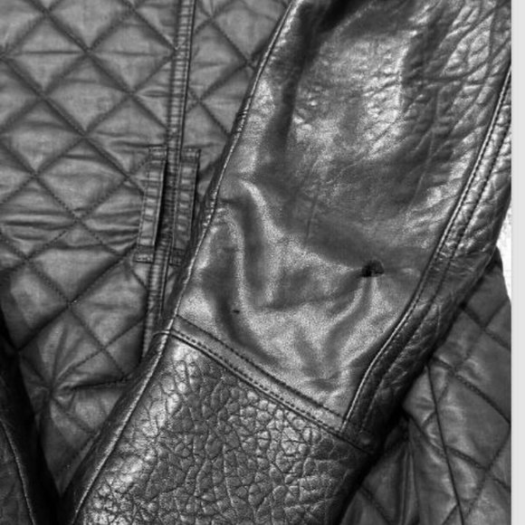 Authentic BURBERRY BRIT Quilted Lamb Leather Sleeve Jacket Quilted Fits a Large - Picture 11 of 16